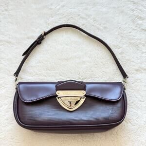 Louis Vuitton Montaigne Epi Leather purple clutch Authentic